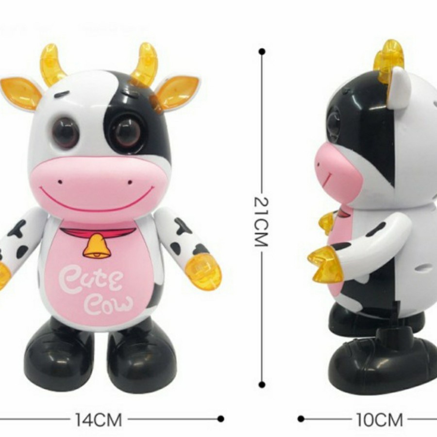 M153H Mainan Robot Dancing Cute Cow - Sapi Joget With LED Music Dance