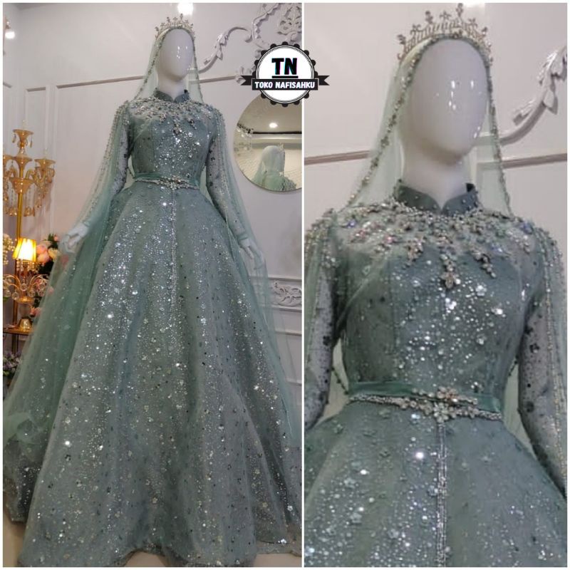 gaun pengantin modern mewah 2022 | baju kebaya pengantin akad dan resepsi