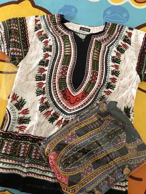[promo] Kaos Etnik Dashiki Pria Wanita Dasar Putih All Size