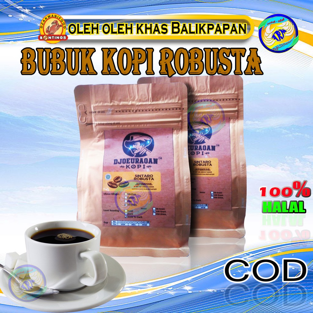 

Kopi Robusta Balikpapan djoeuragan 100gr - Bubuk Untuk Espresso - Coffee Pot - French Press