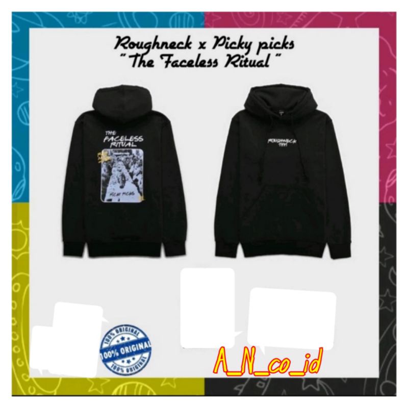 ROUGHNECK x Picky picks The faceless ritual //sweater ROUGHNECK terlaris // jaket ROUGHNECK  pelangi