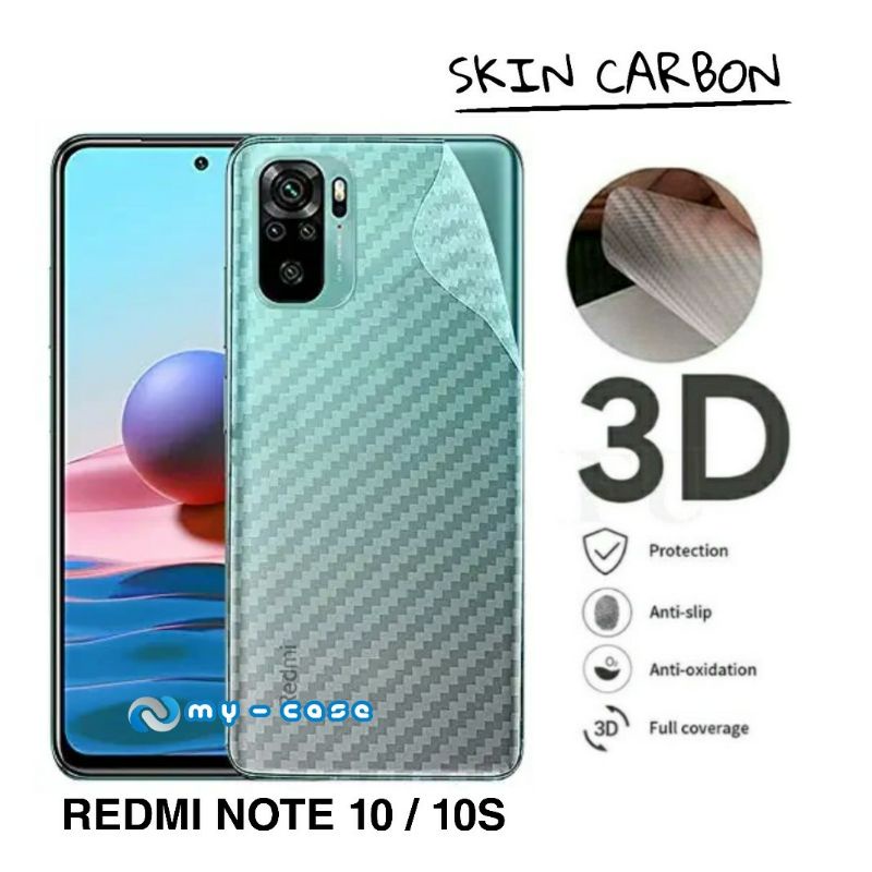 Garskin Carbon Xiaomi Redmi Note 10S Note 10  Garskin Anti Gores Belakang