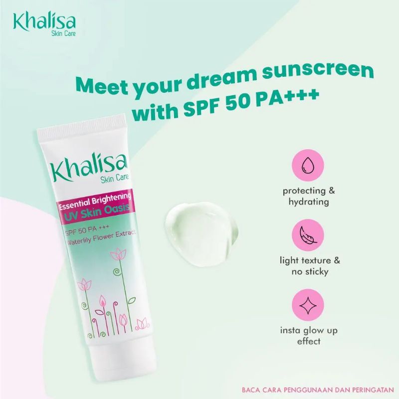 KHALISA UV SKIN OASIS SPF 50 PA+++ Pink Blush Color | Khalisa Sunscreen | Cleanser