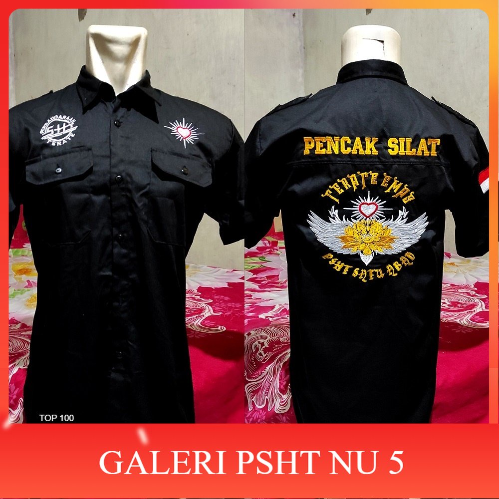 ATRIBUT PSHT- KEMEJA PSHT SATU ABAD-KEMEJA TERATE EMAS-KEMEJA PSHT BORDIR-HEM PSHT BORDIR-HEM TERATE