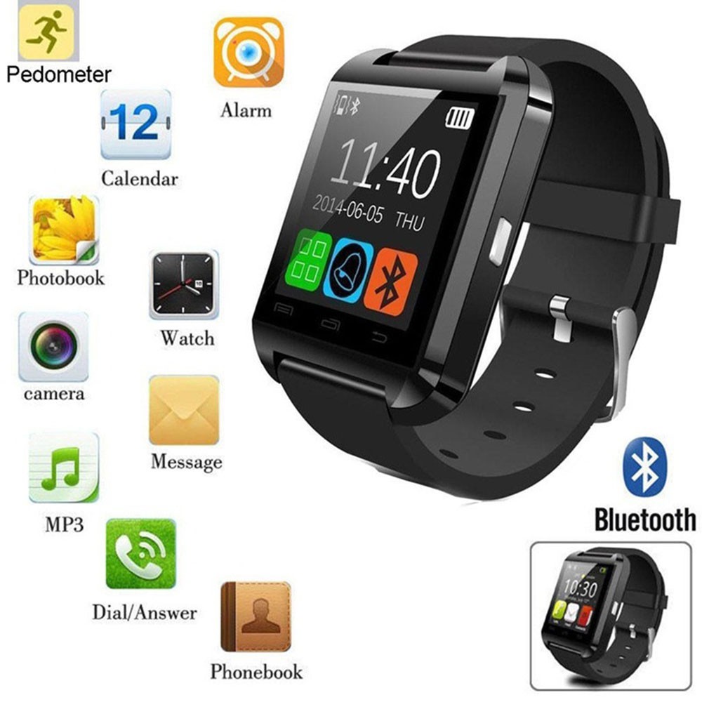 U8 1 Smart Watch Bluetooth  HP  Kamera untuk Android IOS 