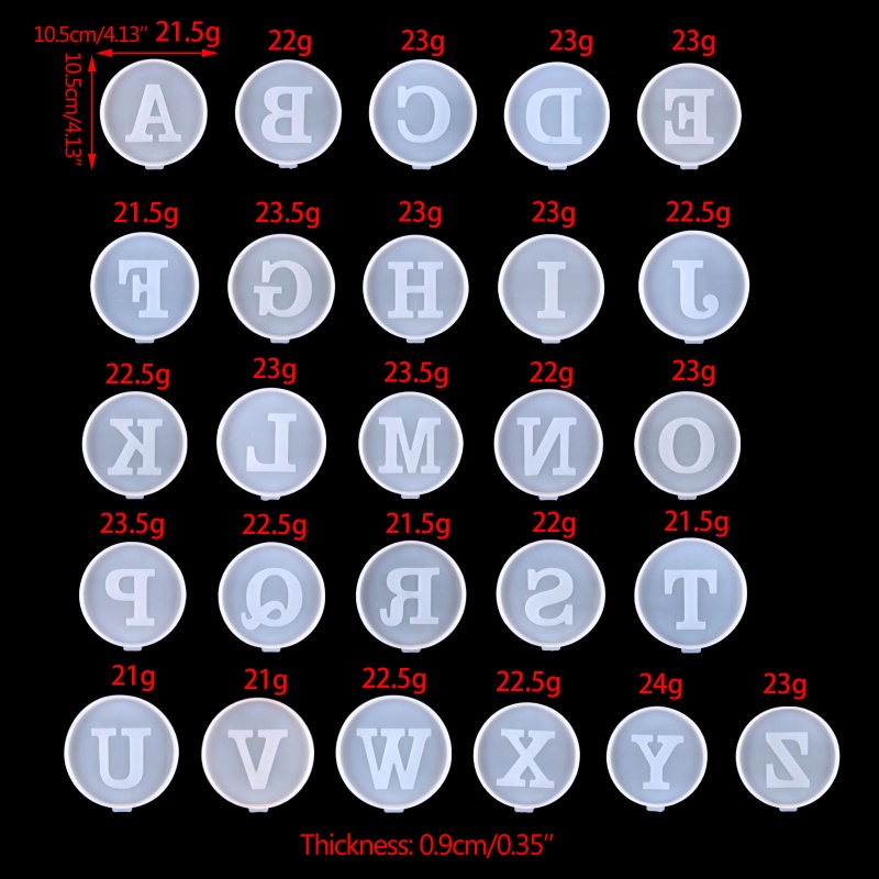 SIY  26 Letters Coaster UV Crystal Epoxy Mold Cup Mat Mug Pad Resin Silicone Mould