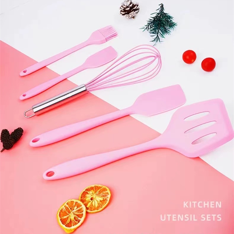 Spatula Silikon Set Silicone Utensil Alat Masak 5 In 1 Sutil Kuas Silikon Tahan Panas Kitchen Tool Spatula Set 5 In 1 Baking Props Sutil Cooking Tahan Panas Bpa Free Alat Masak Serbaguna Premium 5 In 1 Set Spatula Silikon Peralatan Masak Sutil Food Grade