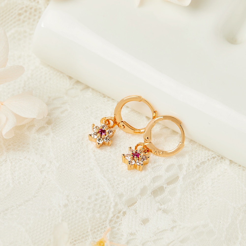 Y403 【COD】 Anting Permata Wanita Anting Titanium Bulat Bola Lapis Emas Anting Tusuk Anti Karat Korea Untuk Wanita-3