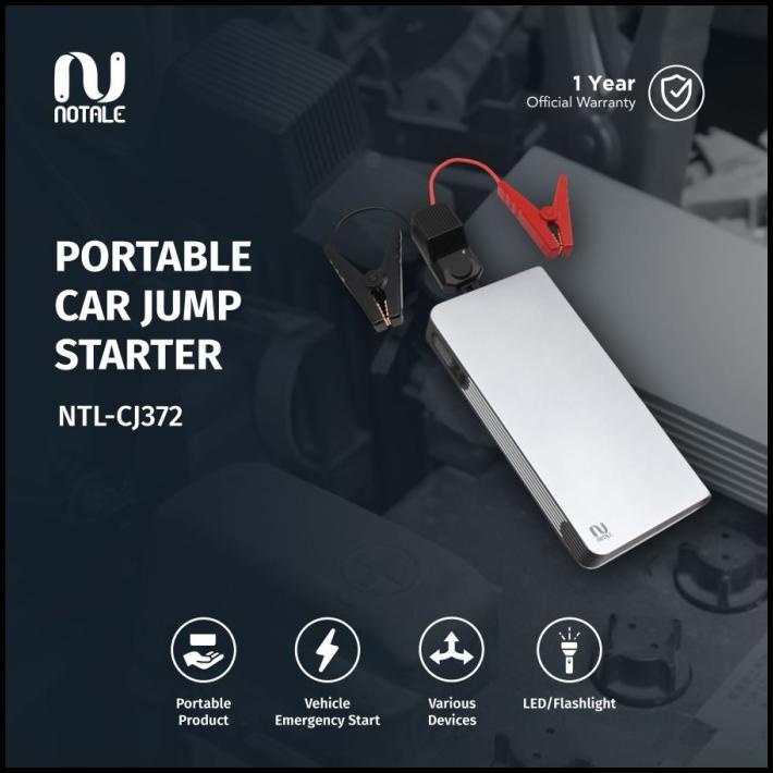 Notale Car Jump Jumper Charger Starter Aki Mobil + Powerbank 12000Mah