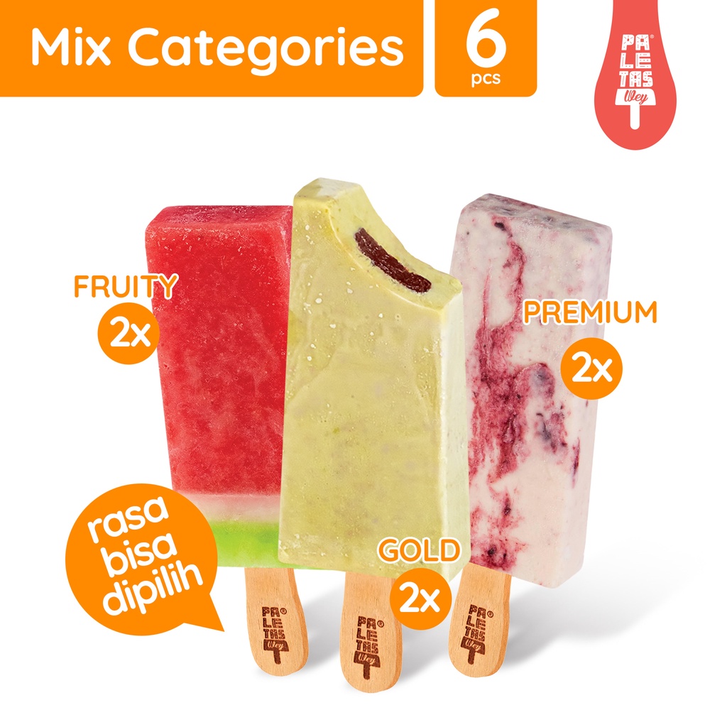 

Es Krim Paletas Wey Beli 6 Pcs (2 Gold, 2 Premium, 2 Fruity)