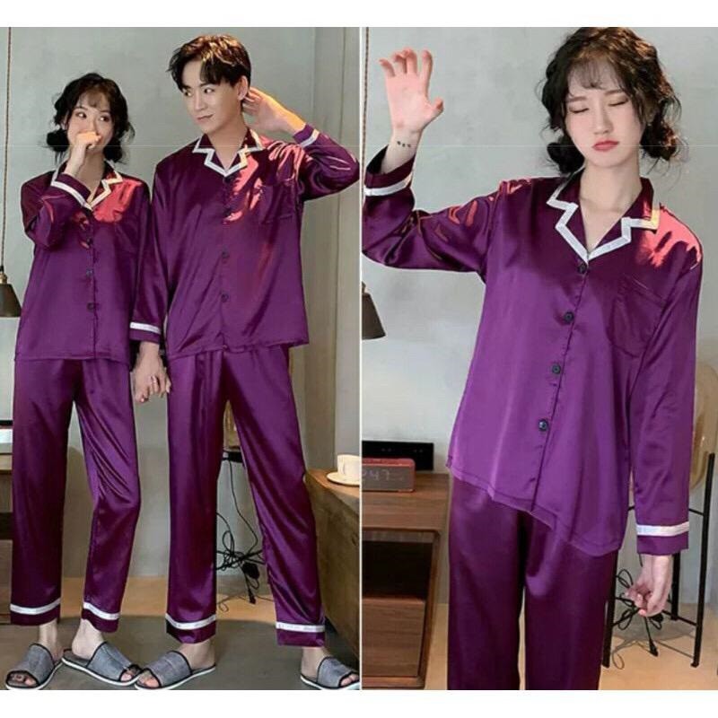 Piyama Couple Set Impor - Ungu
