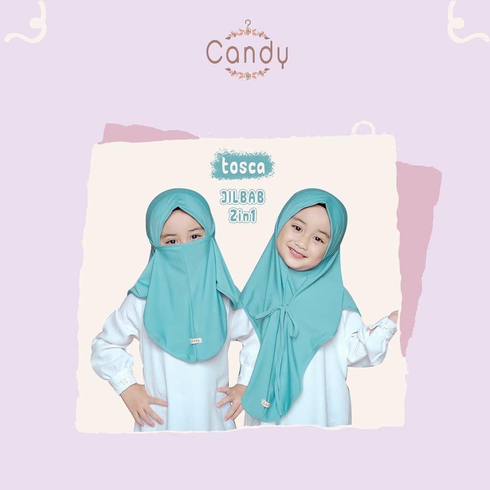 Jilbab Anak Khansa 2in 1 Jilbab Candy Original