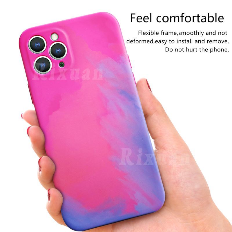 Soft Case Silikon Warna Gradasi Untuk Iphone Xs Max Xr 11 Pro 6s 6 7 8 Plus Se 2020