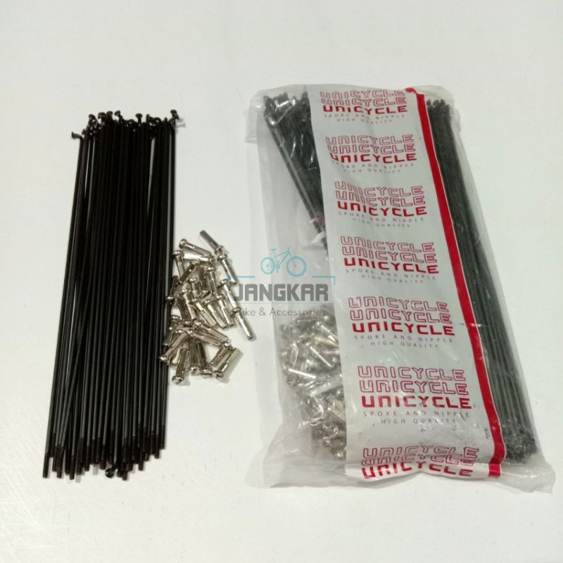 RUJI SEPEDA UNICYCLE HITAM SILVER 20 INCH JARI-JARI 187 MM | 180 MM 18 CM SPOKE RIMS SELI