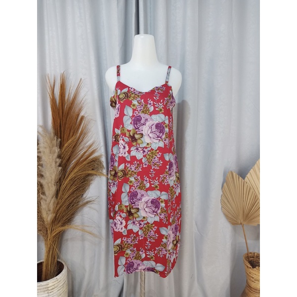 DASTER NARINI TANGGUNG TALI SATU ANEKA MOTIF-Mawar Maroon