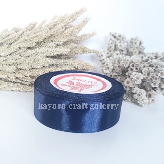 Pita satin NAVY termurah 1&quot; per roll