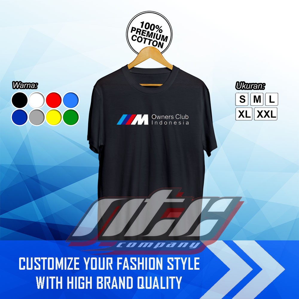 T-shirt Kaos Baju Mobil BMW M Owners Club Indonesia Kaos otomotif - NTC Company