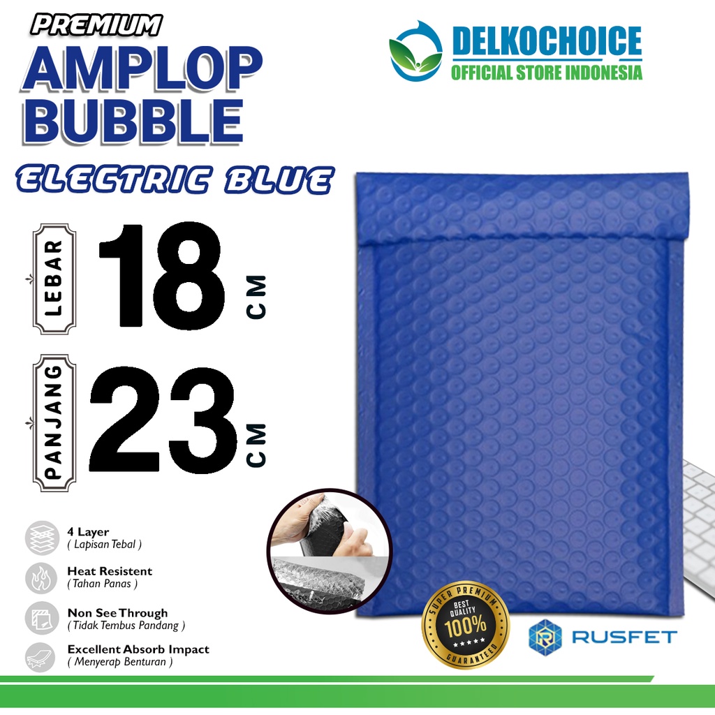 

Amplop Bubble Mailer ELECTRIC BLUE Bubblewrap Envelope Rusfet Premium