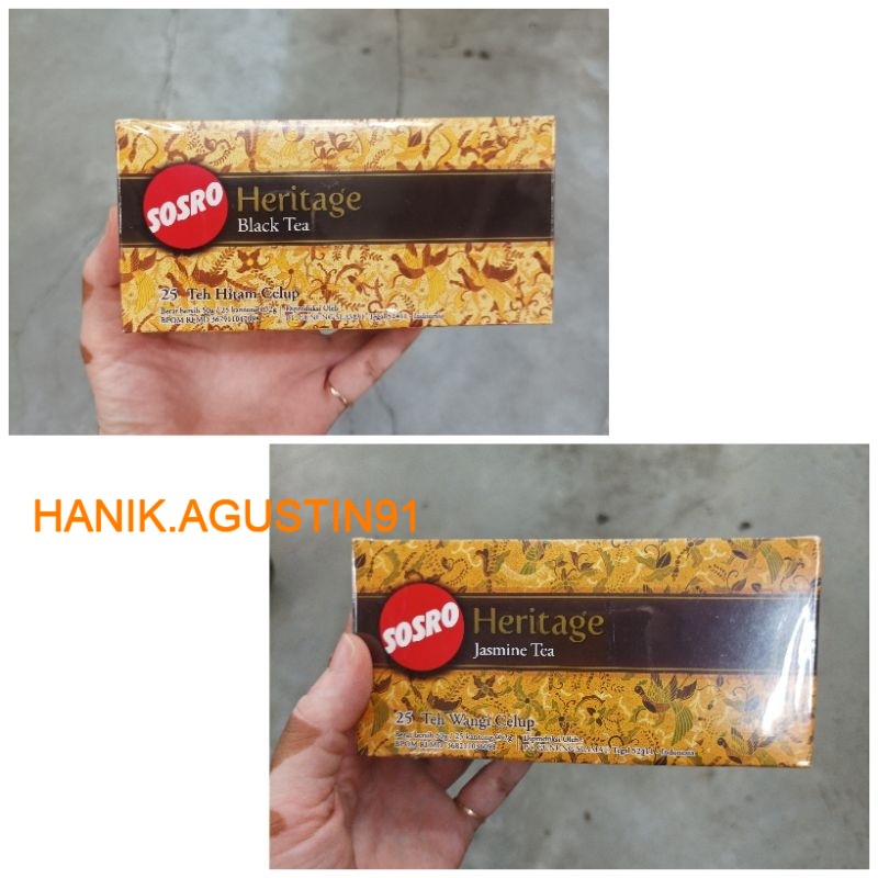 

Sosro Teh Celup Jasmine Heritage 25 x 2 gr / Sosro Teh Celup Black Tea Heritage 25 x 2gr