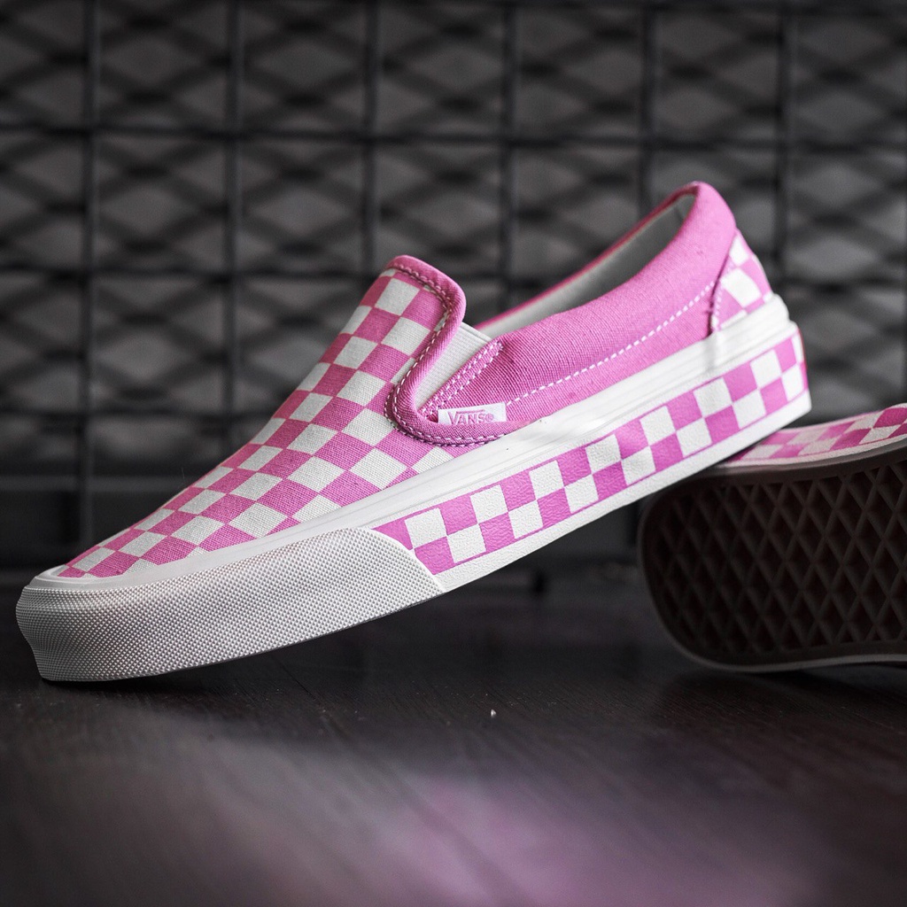 VANS SLIP-ON NEXTOR CHECKERBOARD CLASSIC PINK ORIGINAL 100%