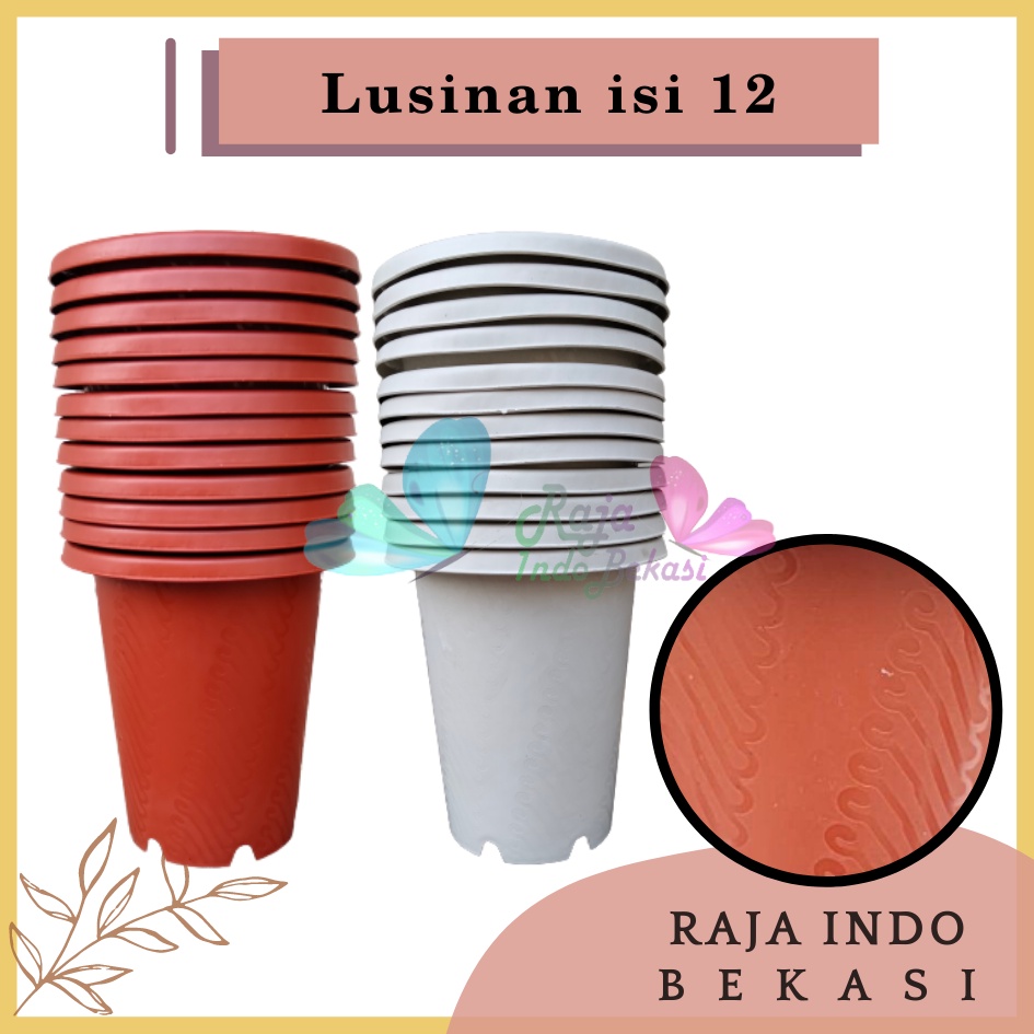 Lusinan Pot Jm Ruby Batik 15 Putih Coklat Merah Bata Terraccota Terakota Pot Astor Pot Bunga Bulat Tinggi Mirip Pot Yogap 10 15  17 18 19 Tebal Murah