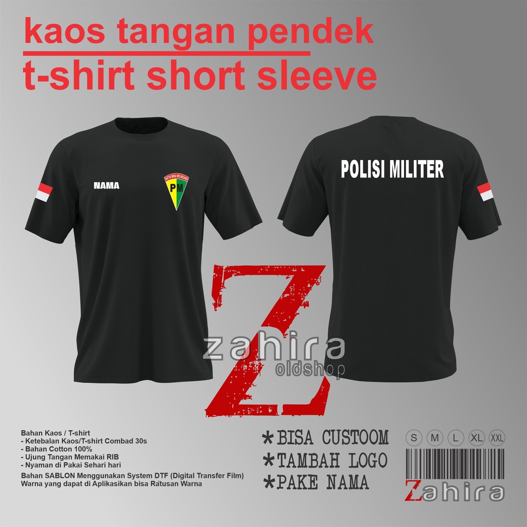 Kaos polisi militer / baju polisi militer Lengan Pendek