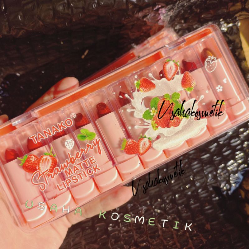 PROMO!! LIPSTIK TANAKO HT073 STRAWBERRY MATTE// LIPSTICK 10 WARNA