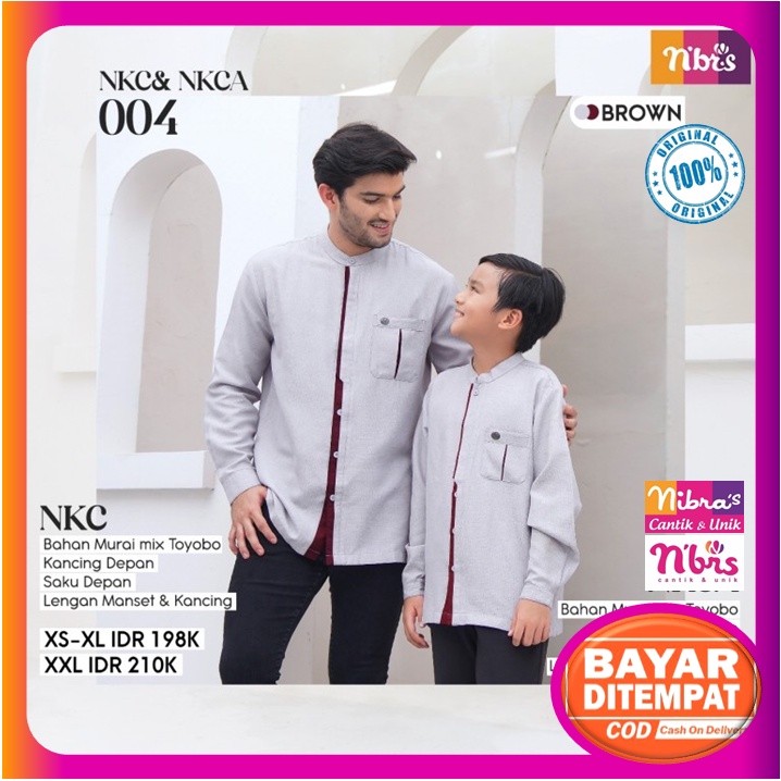 Nibras Couple Ayah dan Anak Laki Laki Cople Baju Koko Nibras Lengan Panjang Dewasa Cowok Promo NKC 0