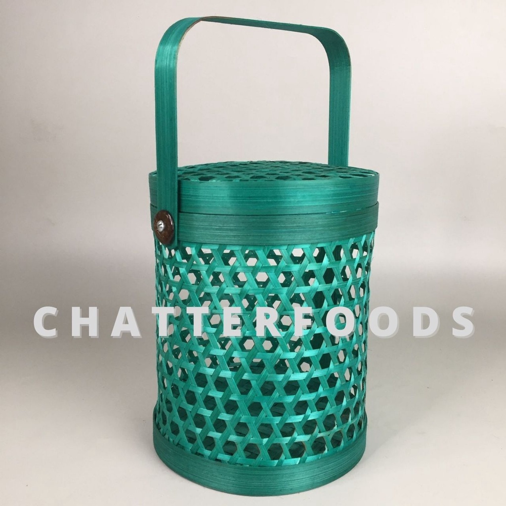 

Rantang Bambu 3 Toples Hijau / Hampers Kue kering Lebaran