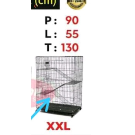 Kandang Kucing Tingkat 4 XXL. uk 130x90x55. bahan besi tebal-Ungu