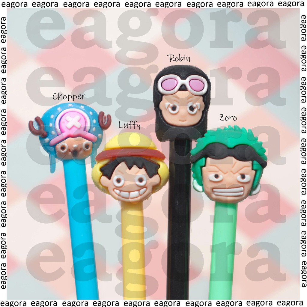 

Pulpen Gel One Piece Luffy Zoro Chopper Robin Pena Lucu Bolpen Pen Unik