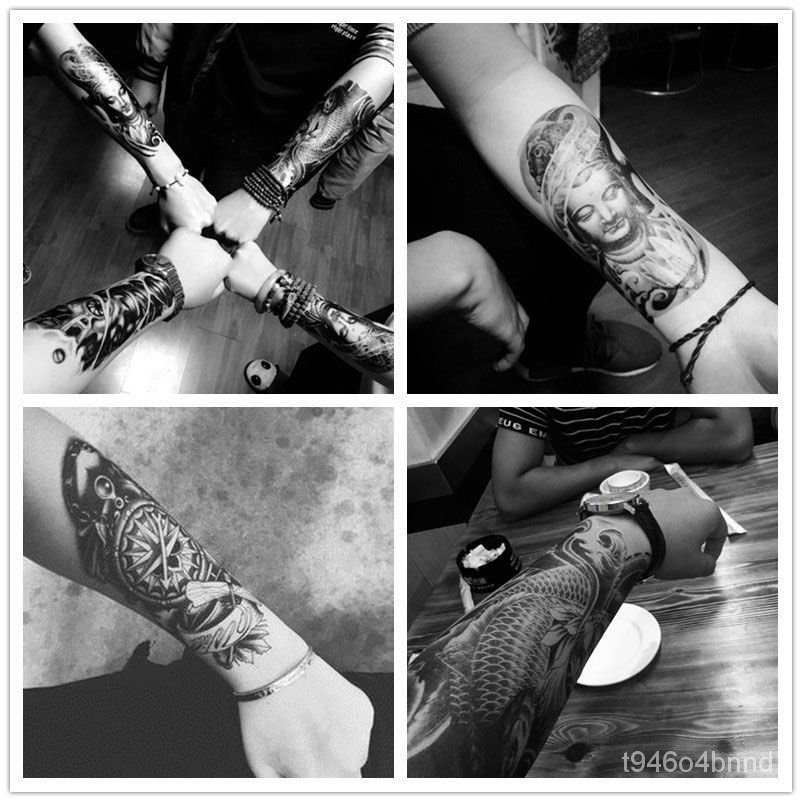 Tato Stiker Tahan Air dan Tahan Lama Pria dan Wanita Tato Stiker Bunga Lengan Setengah Lengan Tato S