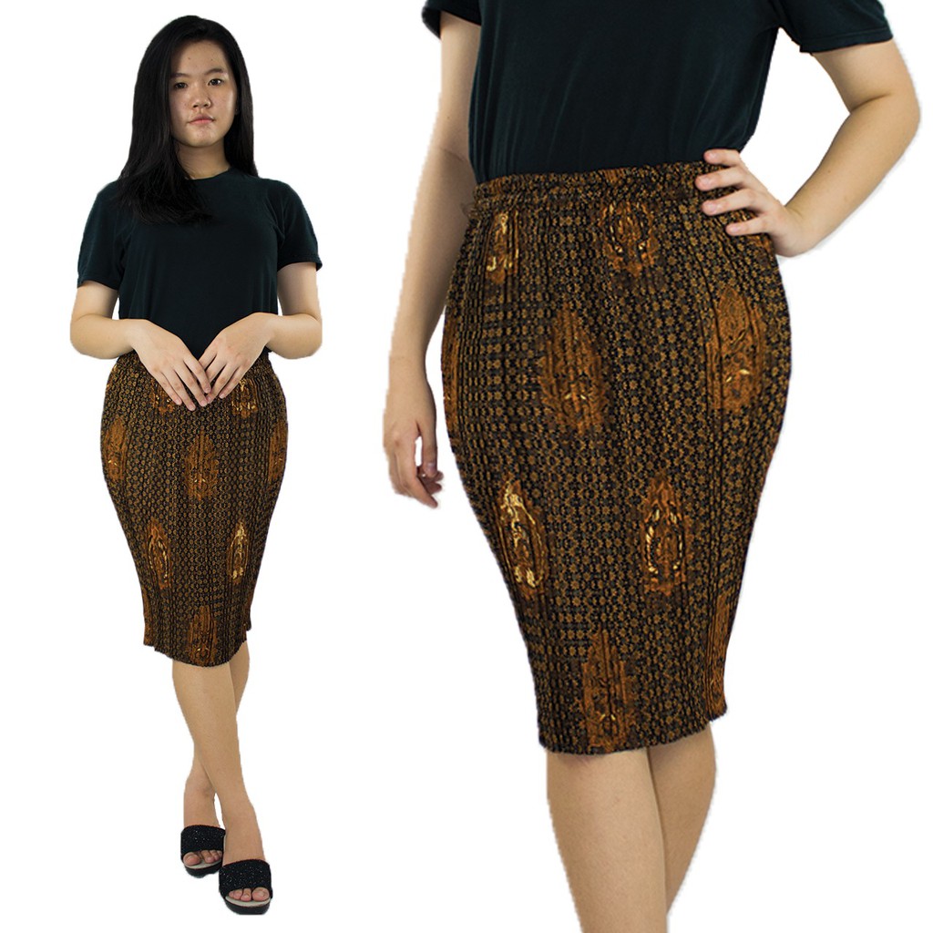 SB Collection Rok Pendek Jastia Midi Batik Plisket Jumbo Wanita