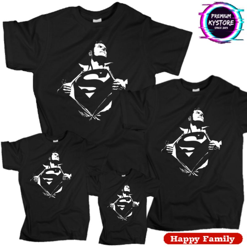 Kaos Distro Superman Superhero Edisi Famili Combar 30s S,M,L,XL,XXL