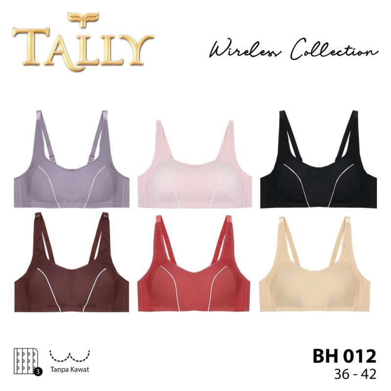 Bra Wanita Bh Tally 012 Wanita Tanpa Kawat Busa Tipis Model Kemben Casual Size 36-42 Kait 3 Bra Kemben Import