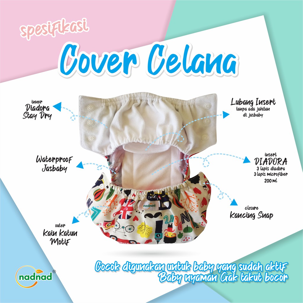 Promo Paket Hemat Clodi Cover Nadnad By Sakina Model  Perekat Celana Termurah