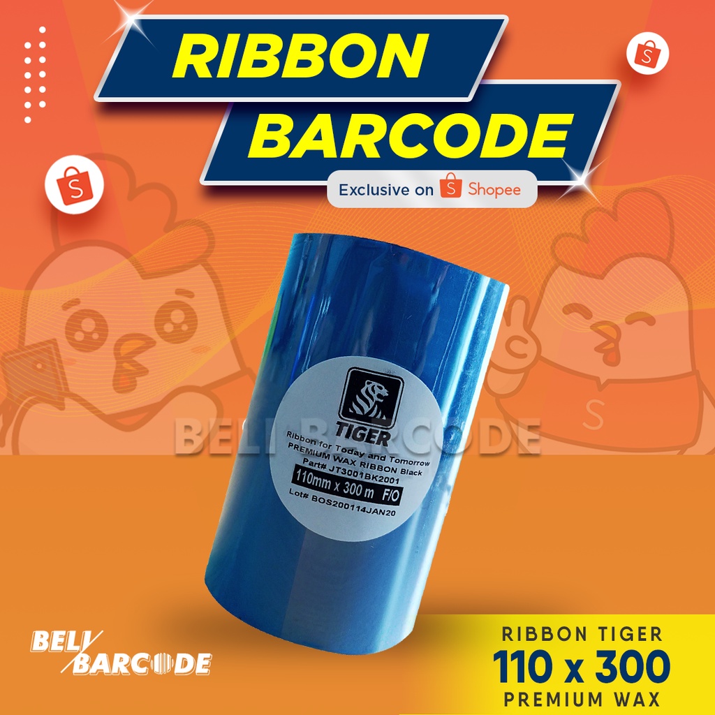 RIBBON BARCODE WAX UK. 110X300 / 110MM X 300M WARNA HITAM