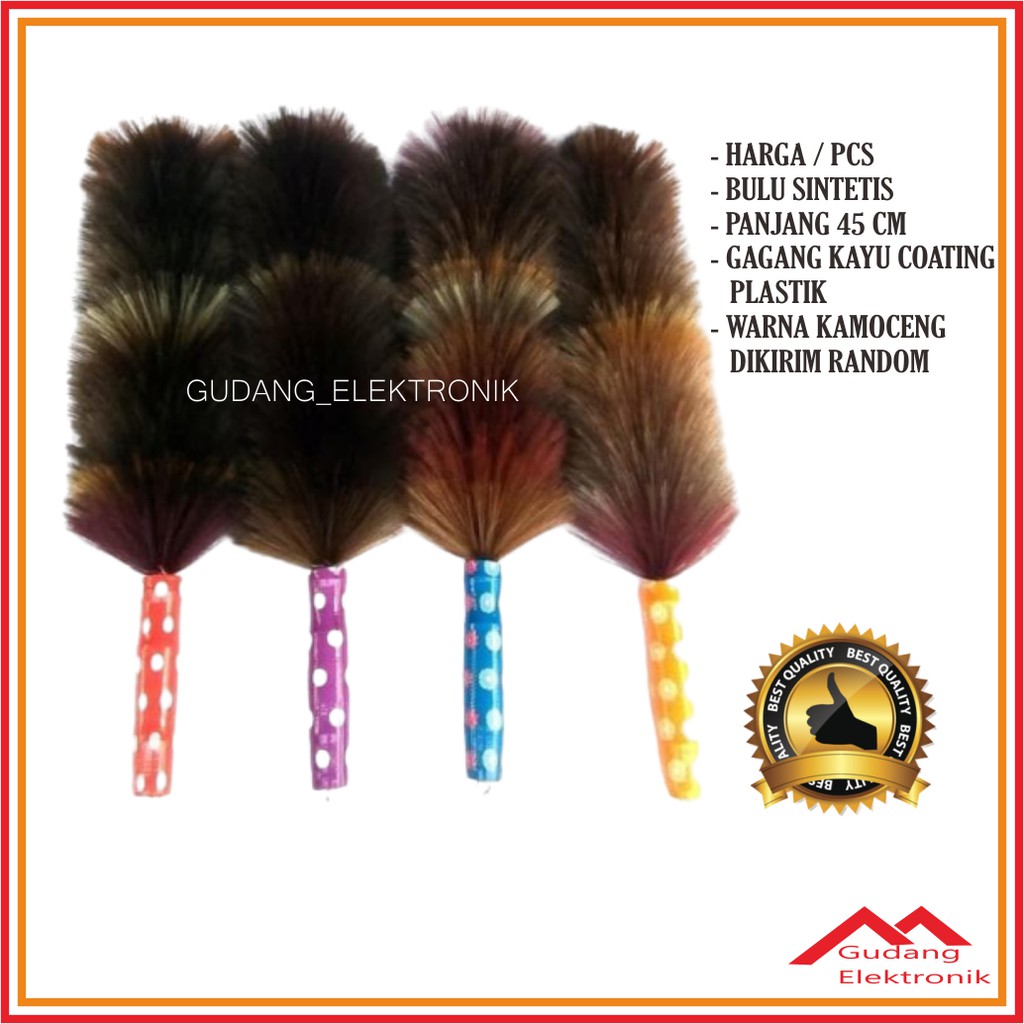 Kemoceng Pembersih Debu Bulu Halus Sintetis Panjang 45 Cm Murah Awet Bagus - KAMOCENG SINTES