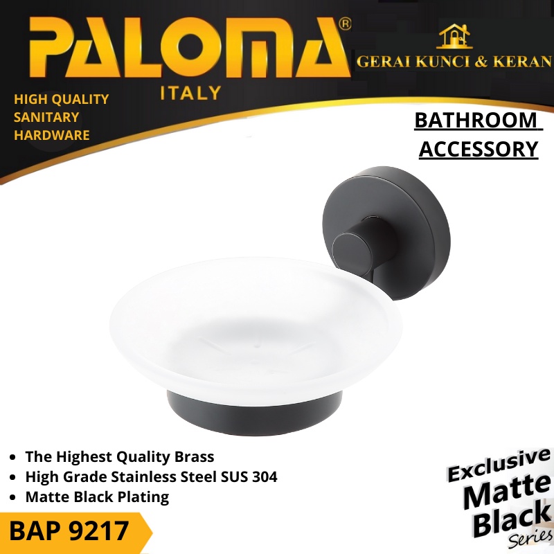 PALOMA BAP 9217 Tempat Sabun Batang Bar Soap Holder Dinding Mandi Hitam Black