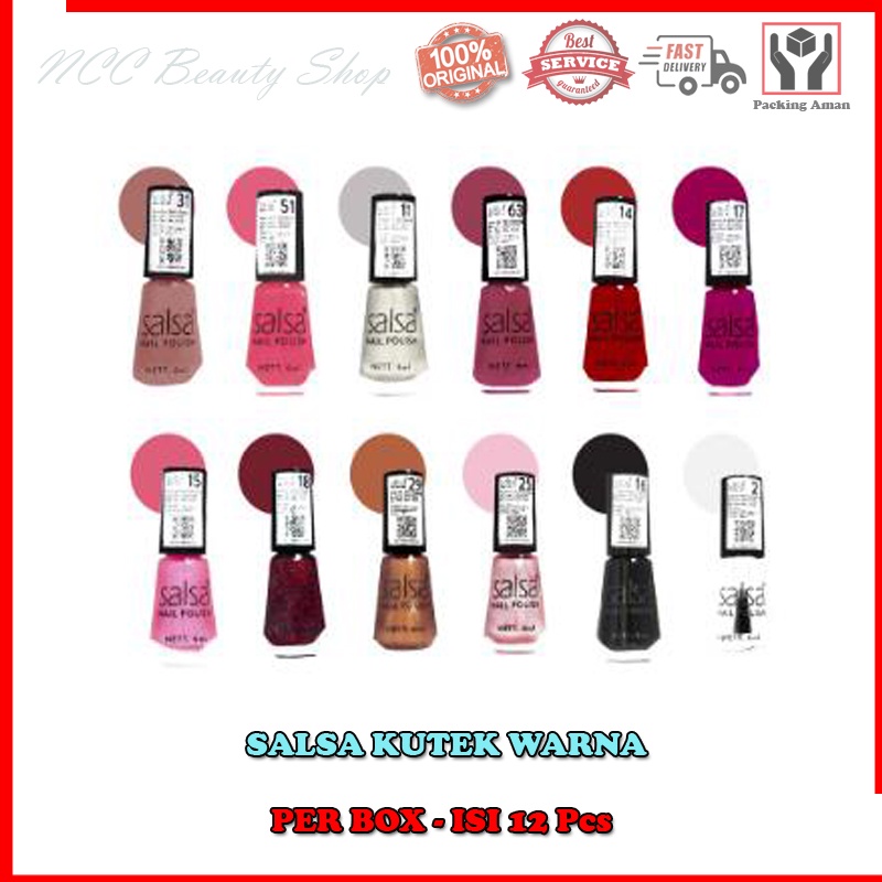 [PER BOX] * NCC * Salsa Nail Polish / Kutek Cat Kuku (1 Set - 12 pcs Kutek - BOX)