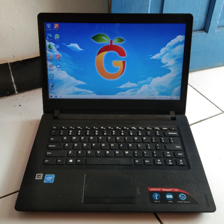 Lenovo Ideapad 110-14IBR Hitam Slim Tipis Intel Celeron N3060 RAM 2GB SSD 120GB Bluetooth second