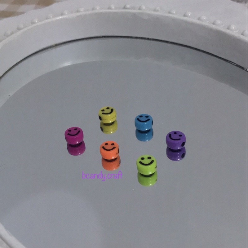 charm smile warna clay manik diy spacer pelangi aksesoris