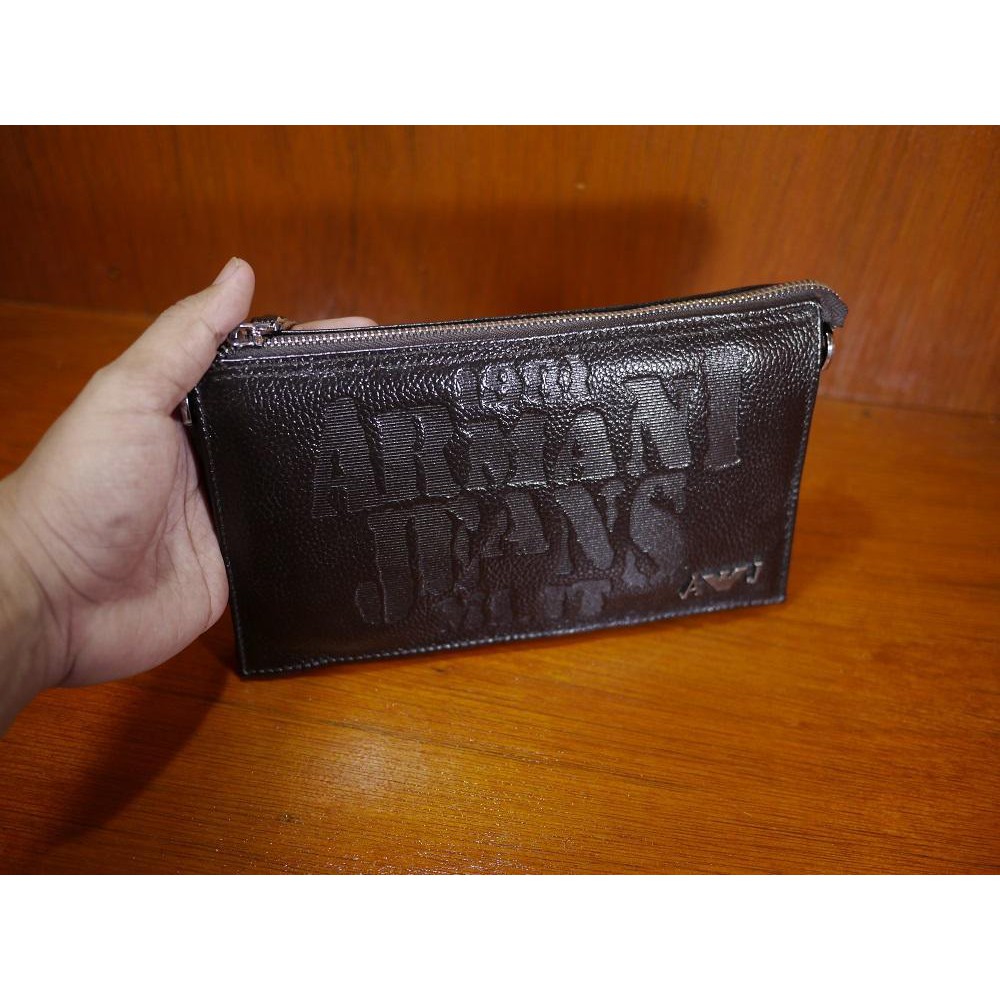 Murah Tas Tangan Handbag Clutch Pria Cowo Kulit Asli Import Giorgio Armani Sale