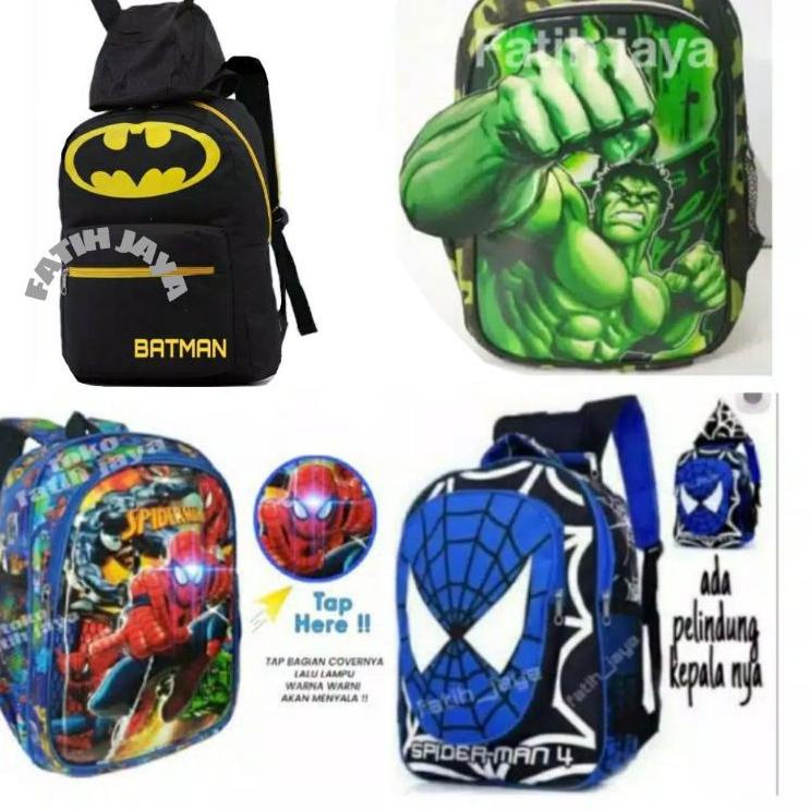 tas anak spiderman -tas anak nyala - tas anak laki - tas sekolah anak laki sd - tas anak lol nyala