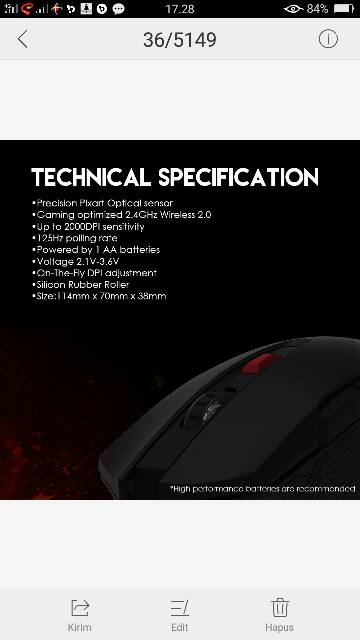 Mouse Wireles Gaming Fantech WG10