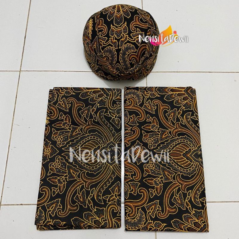 Set Jarik Instan &amp; Blangkon Solo / Sunda, Motif Pisang Bali