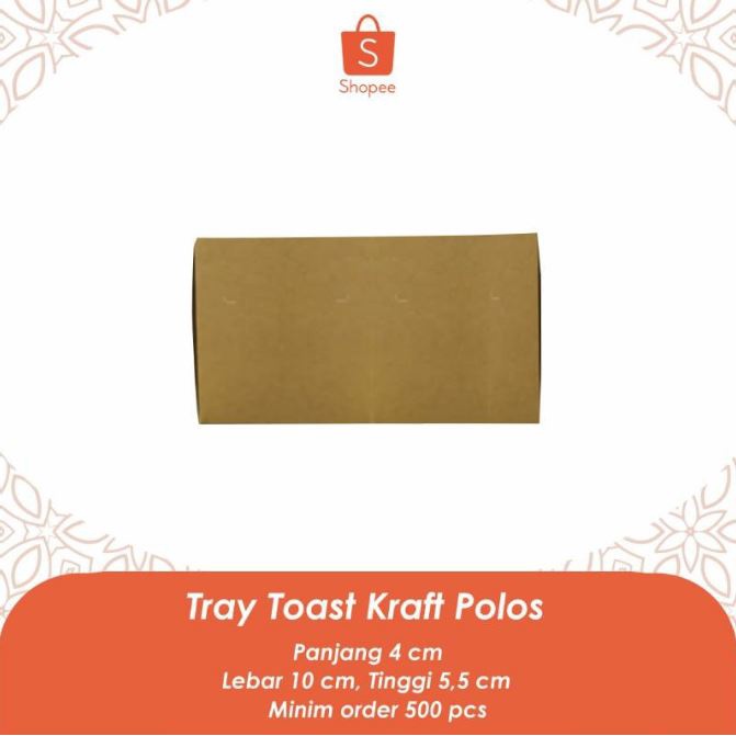 Box Tray Toast Janji Jiwa per 50pcs / Tray Roti Bakar / Tray Bmboloni / Dus Tray Kotak Roti Bakar Kr