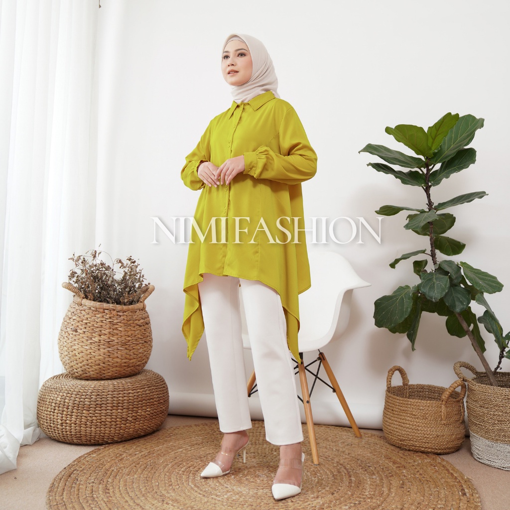 Nimi Kemeja Wanita Oversize Bella Double Button Shirt