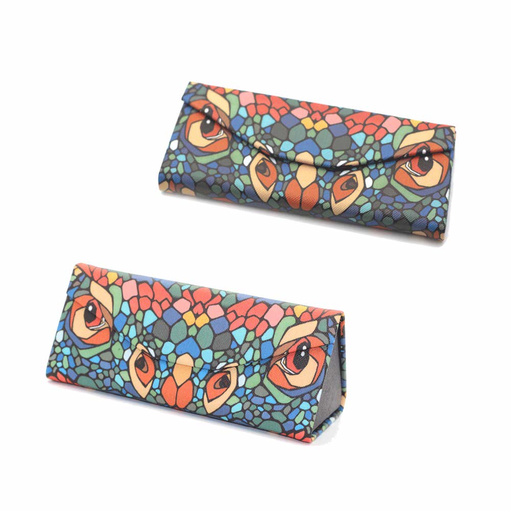 Kotak Kacamata Lipat Magnet [ Snake ] Tempat Kacamata - Motif Hewan - Geometric