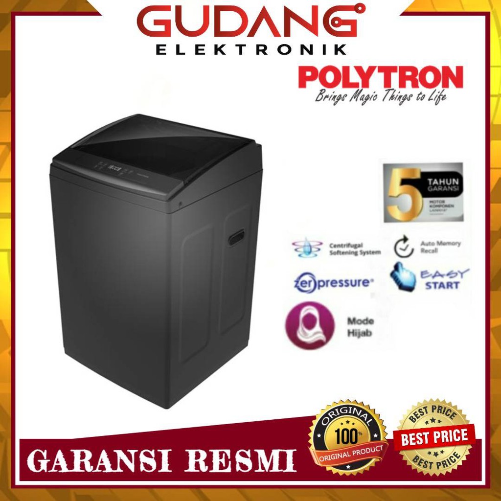 MESIN CUCI 1 TABUNG POLYTRON PAW 80518 8KG GARANSI 5 TAHUN